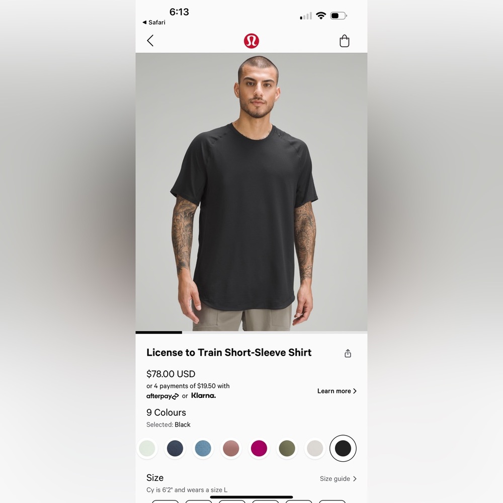 Lululemon MENS workout tshirt